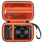 Elonbo Canon PowerShot G7 X Mark III/ G7 X Mark II/ G7X Dijital Kamera için Taşıma Çantası, G7X Mark iii/ii 4K Vlogging Kamera Seyahat Çantası. File çanta kabloya uyar, siyah + turuncu