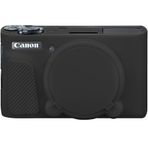 Elonbo Canon PowerShot SX740 / SX730 Dijital Fotoğraf Makinesi için Silikon Kamera Kılıfı, Canon PowerShot SX740 HS / SX730 Kamera Çıkarılabilir Lens Kapaklı Yumuşak Kauçuk Koruyucu Kılıf, Siyah