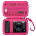 Elonbo Sony ZV-1 ve ZV-1F ve ZV-1 II dijital kamera için taşıma çantası, 4K video akış kamerası Hard Travel Storage çanta düzenleyici tutucu, file çanta pil şarj cihazı hafıza kartına uyar. Ahududu
