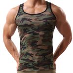 Elonglin Erkek Kamuflaj Askeri Yelek Tank Üstleri Spor Kolsuz Gömlek Slim Fit, Woodland Kamuflaj, Size US M(Asian XL)