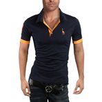 Elonglin Polo Koyu Mavi Kısa Kollu Erkek Gömlek