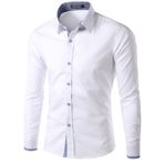 Elonglin Slim Fit Beyaz Uzun Kollu Erkek Gömlek