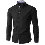 Elonglin Slim Fit Siyah Uzun Kollu Erkek Gömlek