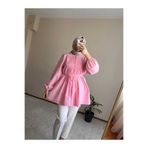 ELORİA H.A.Y Önü Pileli Tesettür Gömlek - PEMBE