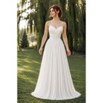 Elorya Bloom DRAPELİ ASKILI ŞİFON NİKAH SÖZ VE DIŞ ÇEKİM ELBİSESİ ELENA