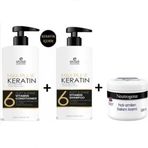 Elose Keratin 1000 ml Saç Bakım Kremi + Keratin 1000 ml Saç Bakım Şampuanı + Hızlı Emilen 300 ml El ve Yüz Kremi