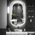 Eloura Led'li Lazer Kumlamalı Lavabo & Banyo Aynası (Dokunmatik Sensörlü) beyaz led'li 90 x 50