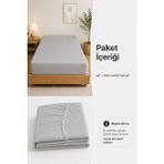 Elovias %100 Pamuklu Penye Lastikli Çarşaf 145 gr Ağır Gramaj Kumaş | Tek - Çift Kişilik Bütün Ebatlar | Yumuşak ve Nefes Alabilir Fitted Çarşaf - Açık Gri - 120 x 200