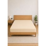 Elovias %100 Pamuklu Penye Lastikli Çarşaf 145 gr Ağır Gramaj Kumaş | Tek - Çift Kişilik Bütün Ebatlar | Yumuşak ve Nefes Alabilir Fitted Çarşaf - Bej - 120 x 200