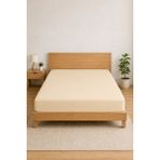 Elovias %100 Pamuklu Penye Lastikli Çarşaf 145 Gr Ağır Gramaj Kumaş | Tek - Çift Kişilik Bütün Ebatlar | Yumuşak ve Nefes Alabilir Fitted Çarşaf - Bej - 160 x 200