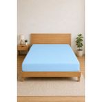 Elovias %100 Pamuklu Penye Lastikli Çarşaf 145 Gr Ağır Gramaj Kumaş | Tek - Çift Kişilik Bütün Ebatlar | Yumuşak ve Nefes Alabilir Fitted Çarşaf - Mavi - 160 x 200