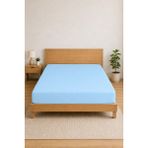 Elovias %100 Pamuklu Penye Lastikli Çarşaf 145 gr Ağır Gramaj Kumaş | Tek - Çift Kişilik Bütün Ebatlar | Yumuşak ve Nefes Alabilir Fitted Çarşaf - Mavi - 180 x 200