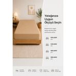 Elovias %100 Pamuklu Penye Lastikli Çarşaf 145 gr Ağır Gramaj Kumaş | Tek - Çift Kişilik Bütün Ebatlar | Yumuşak ve Nefes Alabilir Fitted Çarşaf - Sütlü Kahve - 120 x 200