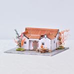 ELPHNUTSEY DIY Minyatür Dollhouse Kiti, 3D Çin Tarzı Antik Bina, El Yapımı Ahşap Mini Ev Yapı Oyuncakları Yaratıcı Doğum Günü Hediyesi (Beş Element - Ahşap)