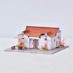 ELPHNUTSEY DIY Minyatür Dollhouse Kiti, 3D Çin Tarzı Antik Bina, El Yapımı Ahşap Mini Ev Yapı Oyuncakları Yaratıcı Doğum Günü Hediyesi (Beş Element - Altın)