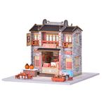 ELPHNUTSEY DIY Minyatür Dollhouse Seti, 3D Çin Tarzı Antik Bina, El Yapımı Ahşap Mini Ev Yapı Oyuncakları Yaratıcı Doğum Günü Hediyesi (çay restoranı)