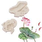 ELPHNUTSEY Lotus Kil Silikon Kalıplar, Lotus Yaprakları Çikolata Mutfak Pişirme Kalıbı Kek Dekorasyonu için Şeker El İşi Sakız Yapıştır Bisküvi Kurabiye Sabun Balmumu Mum Reçine Fondan