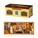 ELPHNUTSEY Mini 3D Ahşap Bebek Evi El İşi Modeli LED'li Kendin Yap Minyatür ve Mobilya Bebek Evi Seti, Sevgililer Günü Doğum Günü Hediyesi için Yaratıcı Oda Fikri (Harry'nin Mutfağı)