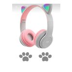 ELROND Gri A Kalite Vilya Kedi Kulağı Detaylı Bluetooth Kablosuz Uyumlu Kulaklık Çocuk Oyuncu Kablo