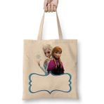 Elsa Anna Frozen Olaf Kristoff Bez Çanta Uzun Saplı - Açık Bej - 40 X 40