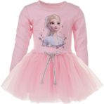 Elsa Baskılı Uzun Kol Body ve Kabarık Tütü Etek Ikili Takım - 4 Yaş - Pembe