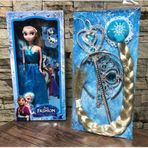 Elsa Bebek Müzikli Tokalı Örgü Saç Asa Taç Seti