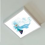 Elsa Frozen Çocuk Odası Led Avıze-60cmx60cm Büyük Kare-1.5kg Hafif- 54w Güçlü Işık-Sıva Üstü Montaj - Beyaz
