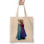 Elsa Kristoff Rapunzel Anna Frozen Bez Çanta Uzun Saplı - Açık Bej - 40 X 40