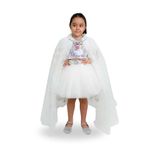 Elsa Pelerin,Elsa Baskılı Pullu Crop ve Tütü Etek 3 Lü Set (Gümüş-Beyaz, 7 yaş)