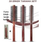 Elsa Professional 007 Serisi 007 Büyük, 007 Ufak, 007 Ince Fön Fırçaları Fumo Profesyonel Erkek Tarağı