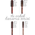Elsa Professional Erkek Saç Bakım Seti 4'lü Tarama Fırçası Maun Renkli 48 40 33 30 mm