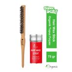 ELSA Professional Hair Wax Stick 75gr - Saç Sabitleyici ve Organik Topuz Fırçası 2'li Set