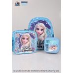 Elsa TEK BÖLMELİ KÜÇÜK BOY 32 CM ANAOKUL ÇANTASI,BESLENME ÇANTASI VE 2 KATLI BESLENME KABI SETİ - Mor - Açık Mavi