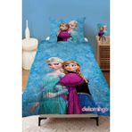 Elsa ve Anna Mavi Desenli Kapitone Çocuk Yorgan ve Yastık Kılıfı - 155 x 215 cm - Renkli