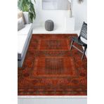 Else Dekor Otantik Etnik Vintage Kilim Desenli Dekoratif Kaymaz Yıkanabilir Spor Saçaklı Halı Ds-39