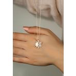 Else Silver ADS1850 925 Ayar Gümüş Kar Tanesi Güneş Kolye