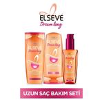 Elseve Dream Long Onarıcı Bakım Şampuanı 350 ml Saç Bakım Kremi 360 ml mükemmel Düz Pürüzsüzleştici Serum