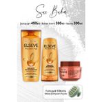 Elseve Elseve Mucizevi Yağ Amla Yağı Şampuan 450 ml Bakım Kremi 360 ml Maske 300 ml ve Yeşil Masaj Şampuan Fırçası
