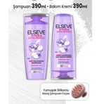 Elseve Hydra Hyaluronik Şampuan 390 ml Bakım Kremi 390 ml ve Masaj Pembe Şampuan Fırçası