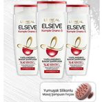 Elseve Komple Onarıcı 5 Yapılandırıcı 3x360 ml Şampuan + Pembe Masaj Şampuan Fırçası