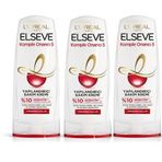Elseve Komple Onarıcı 5 Yıpranmış Saçlar Için Keratinxs Içeren Yapılandırıcı 3x360 ml Bakım Kremi