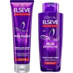 Elseve Loreal Color-Vive Mor Şampuan 200 ml ve Mor Maske 150 ml Tüm Saçlar İçin Besleyici