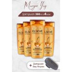 Elseve Mucizevi Besleyici Amla Yağı 4x360 ml Şampuan + Şampuan Fırçası