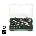 Elta 1/4" Altı Köşe Cırcırlı Lokma Anahtar ve Bits Set 23 Parça