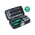 Elta 1/4" Altıköşe Cırcırlı Lokma Anahtar Ve Bits Uç Seti 38 Parça
