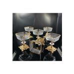 Elta Collection 6 Adet Metal Ayaklı Gold Detaylı Magnolia-kase-dondurmalık-şekerlik-sunumluk