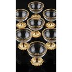 Elta Collection 6 Lı Gold Ayaklı Cam Lokumluk Şekerlik Çikolatalık Kahve Yanı Sunumluk Dekoratif Kase