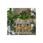 Elta Collection 6 lı Premium Patentli Gold Ayaklı Cam Sunumluk | Pasta, Kahvaltılık ve İkram Sunum Tabak / Kase