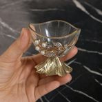 Elta Collection Inci & Çiçek Detaylı Cam Dekoratif Sunumluk | Gold Ayaklı Lüks Şekerlik, Lokumluk, Çikolatalık - incisemazen