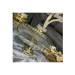 Elta Collection Kelebekli Metal Ayaklı Yaldızlı Kare Servis Tabağı Çok Kullanışlı
